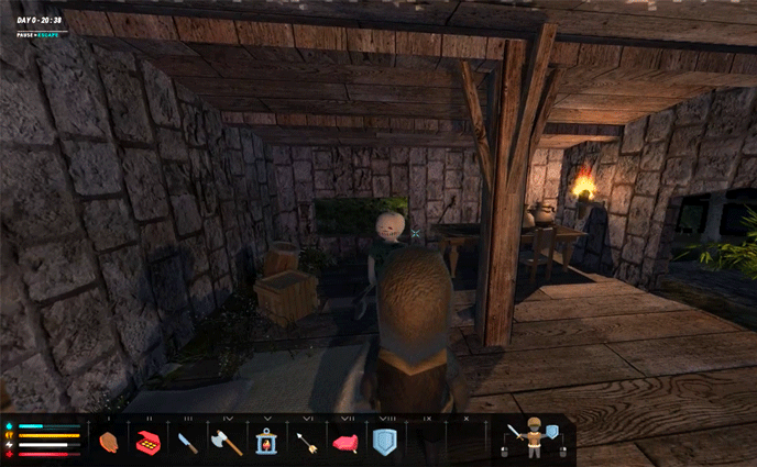 3571 project the game gameplay survival rpg 3D open world procedural night interior nuit interieur frappa medium