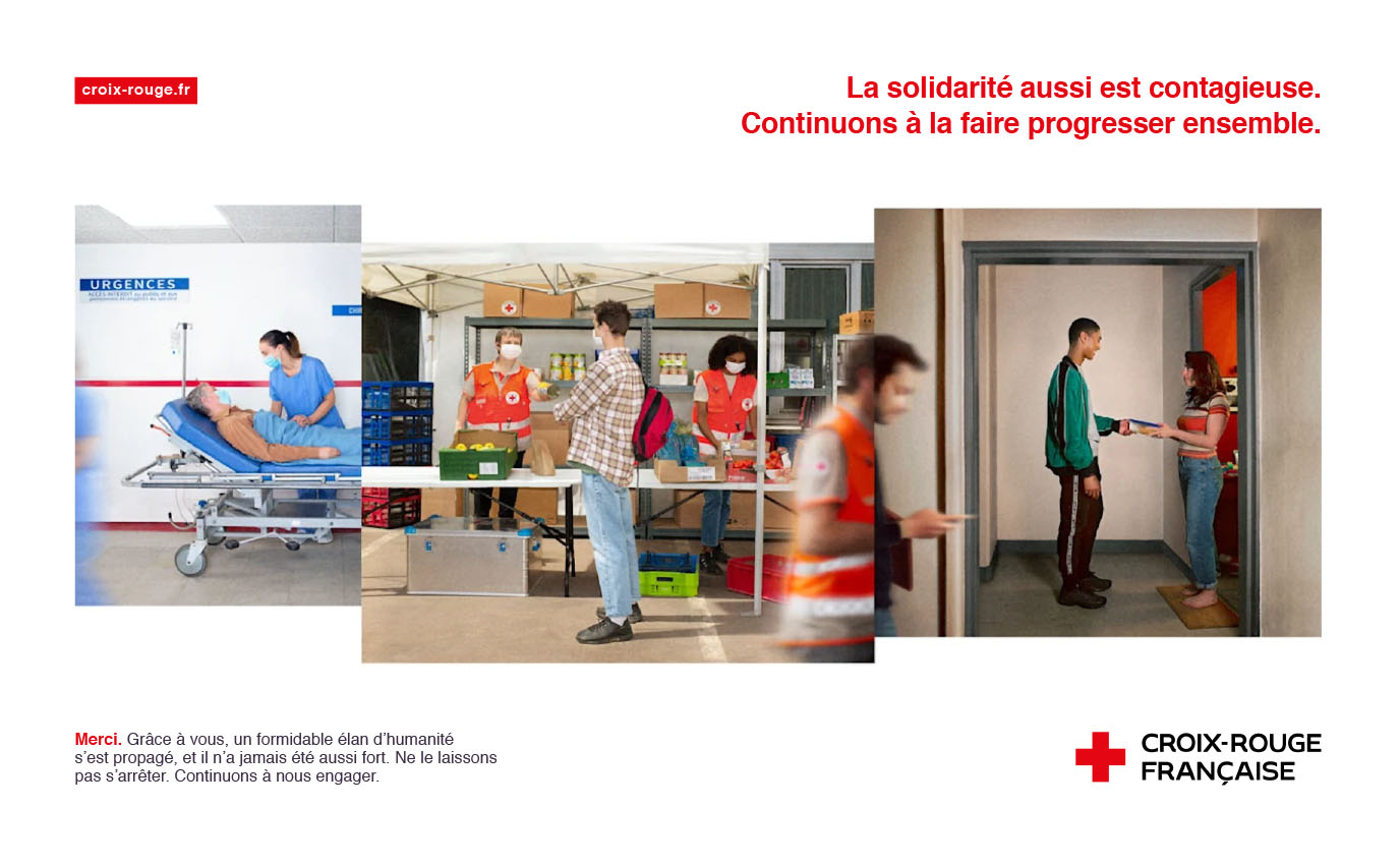 croixrouge print ad publicite affiche covid solidarite creative creation concept