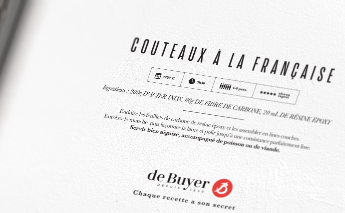 de buyer ad concept ustensil recipe recette ustensiles typo design copy detail frappa