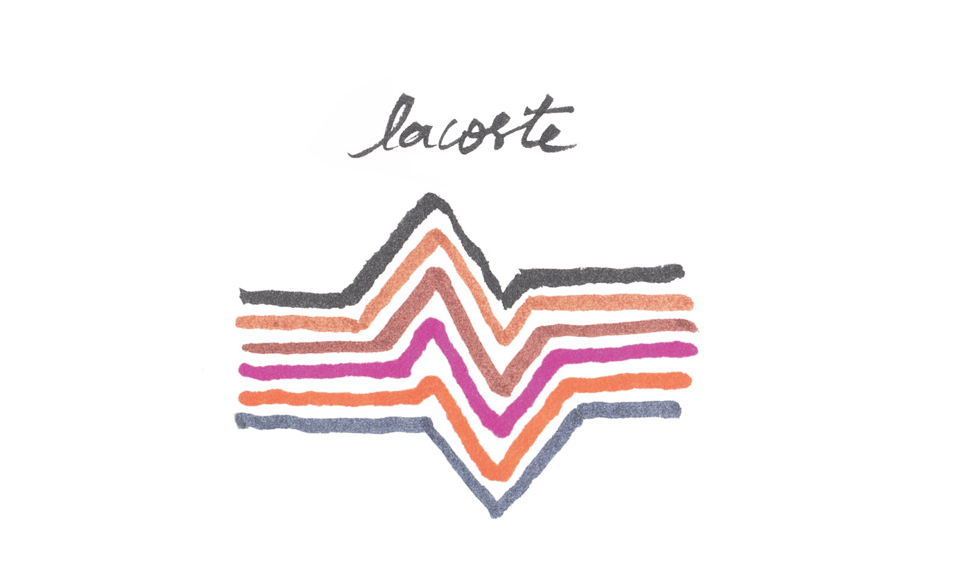 lacoste color angular lines path lignes brisees couleur trace art frappa