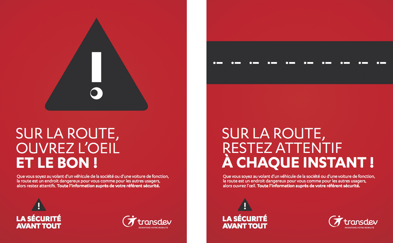transdev ad publicite securite affiche poster safety branding design frappa transp
