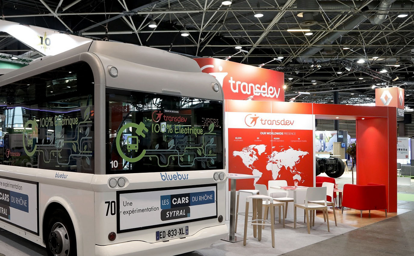 transdev brand marque stand salon expo bus logotype identite design frappa