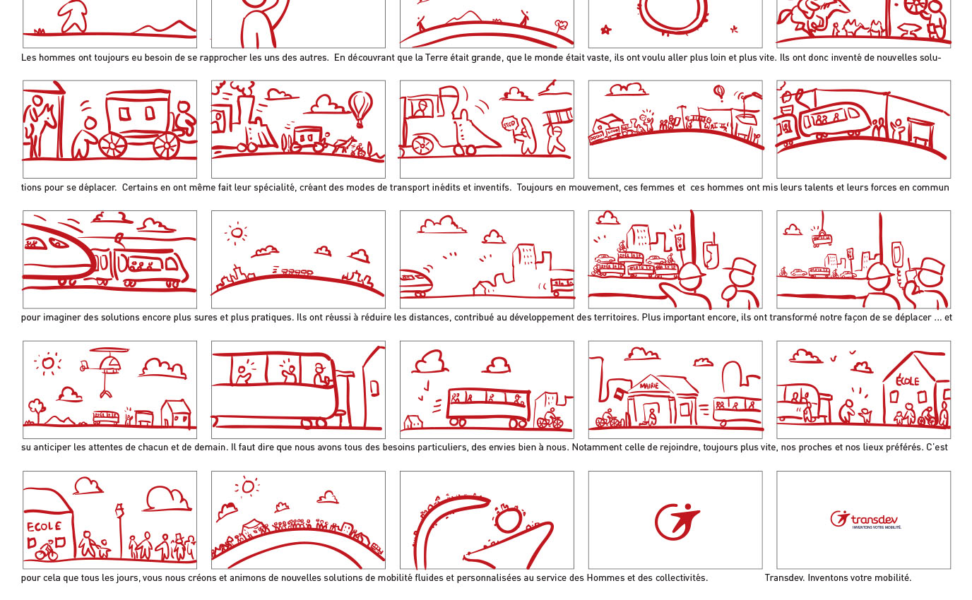 transdev film storyboard illustration writing conception idee idea frappa